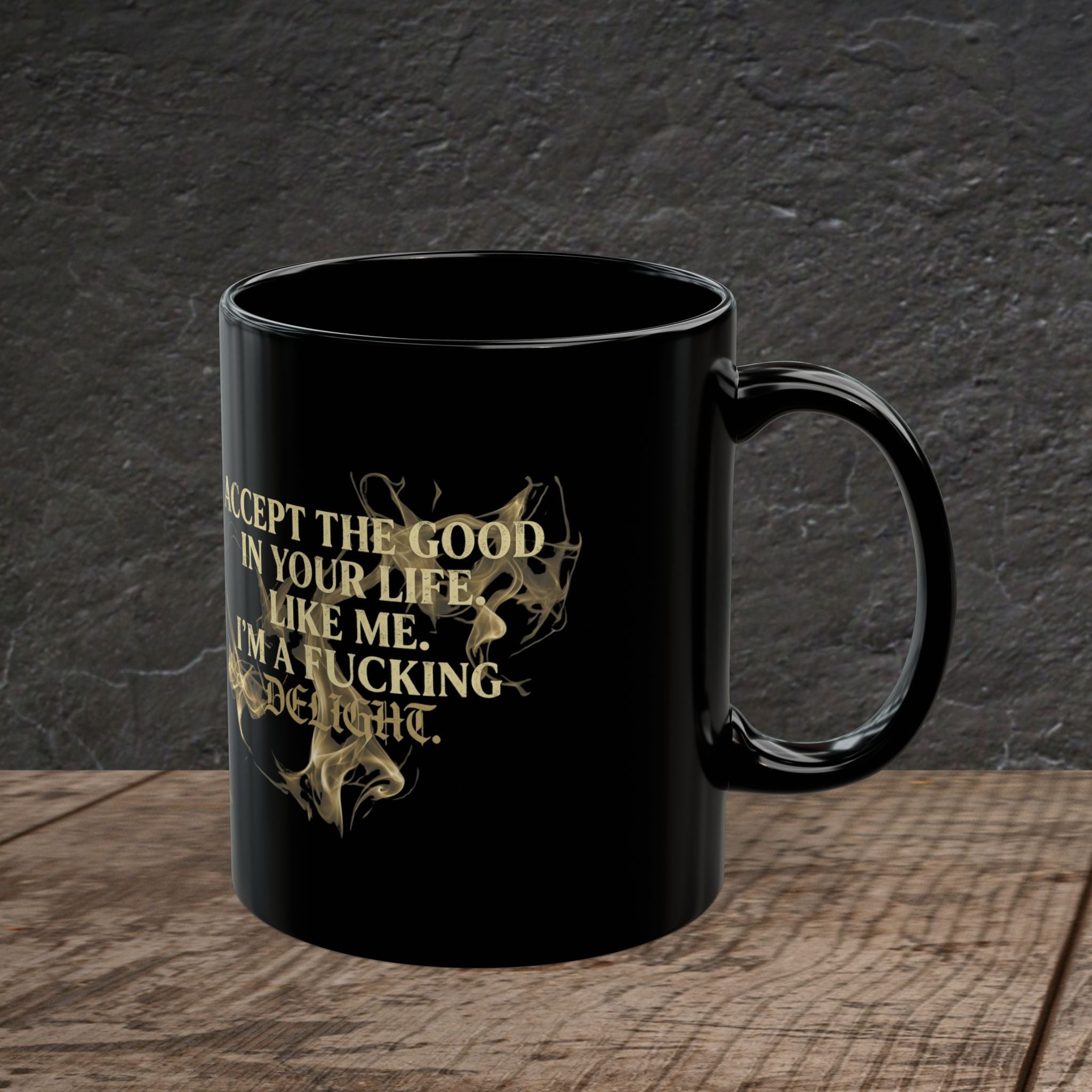 I'm a Fucking Delight – Black Glossy Mug | Ugly Thoughts Flagship