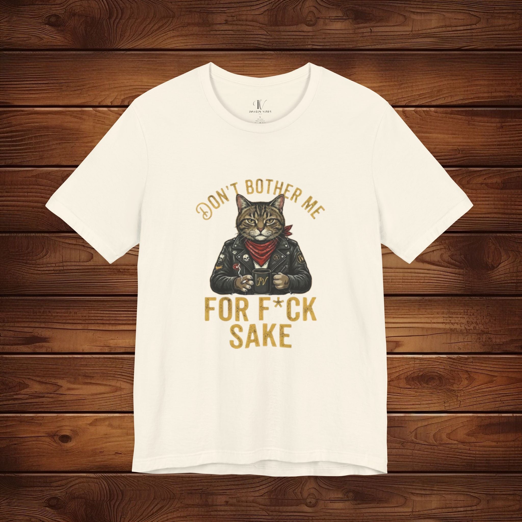 Biker Cat "For F*ck Sake" Tee – Sarcastic Graphic T-Shirt