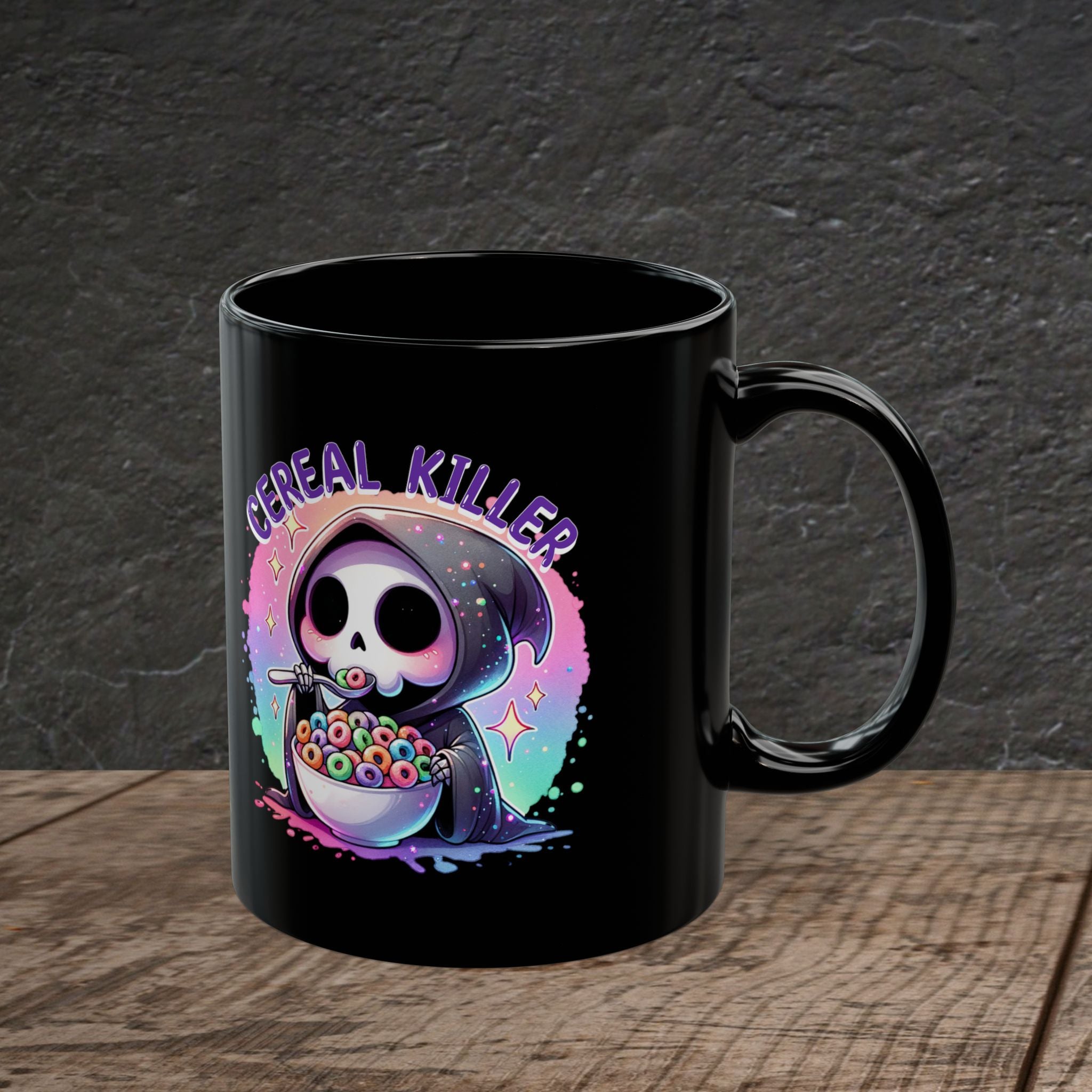 Cereal Killer Black Ceramic Mug – Sarcastic Morning Coffee Cup | 11oz, 15oz