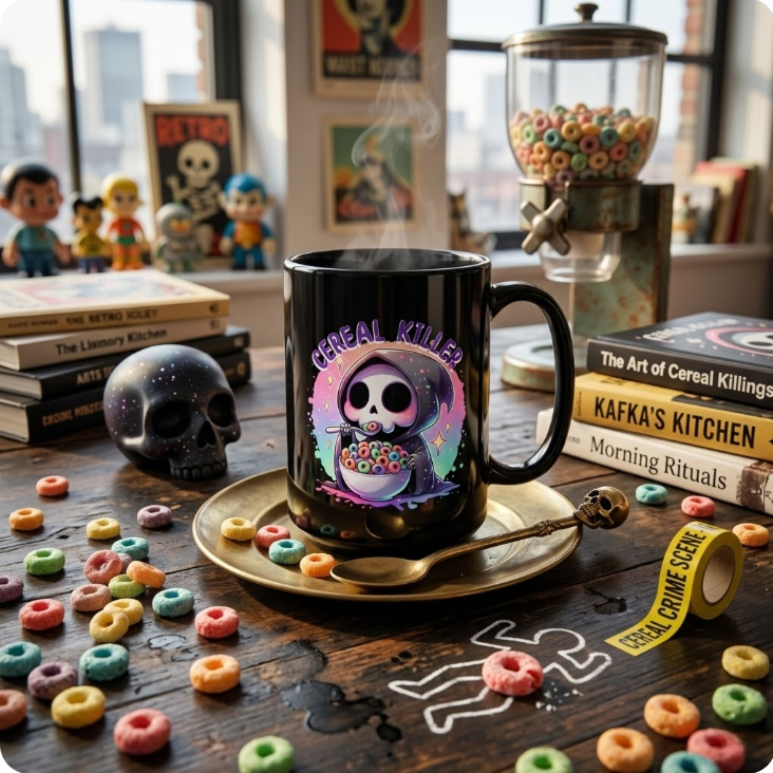 Cereal Killer Black Ceramic Mug – Sarcastic Morning Coffee Cup | 11oz, 15oz