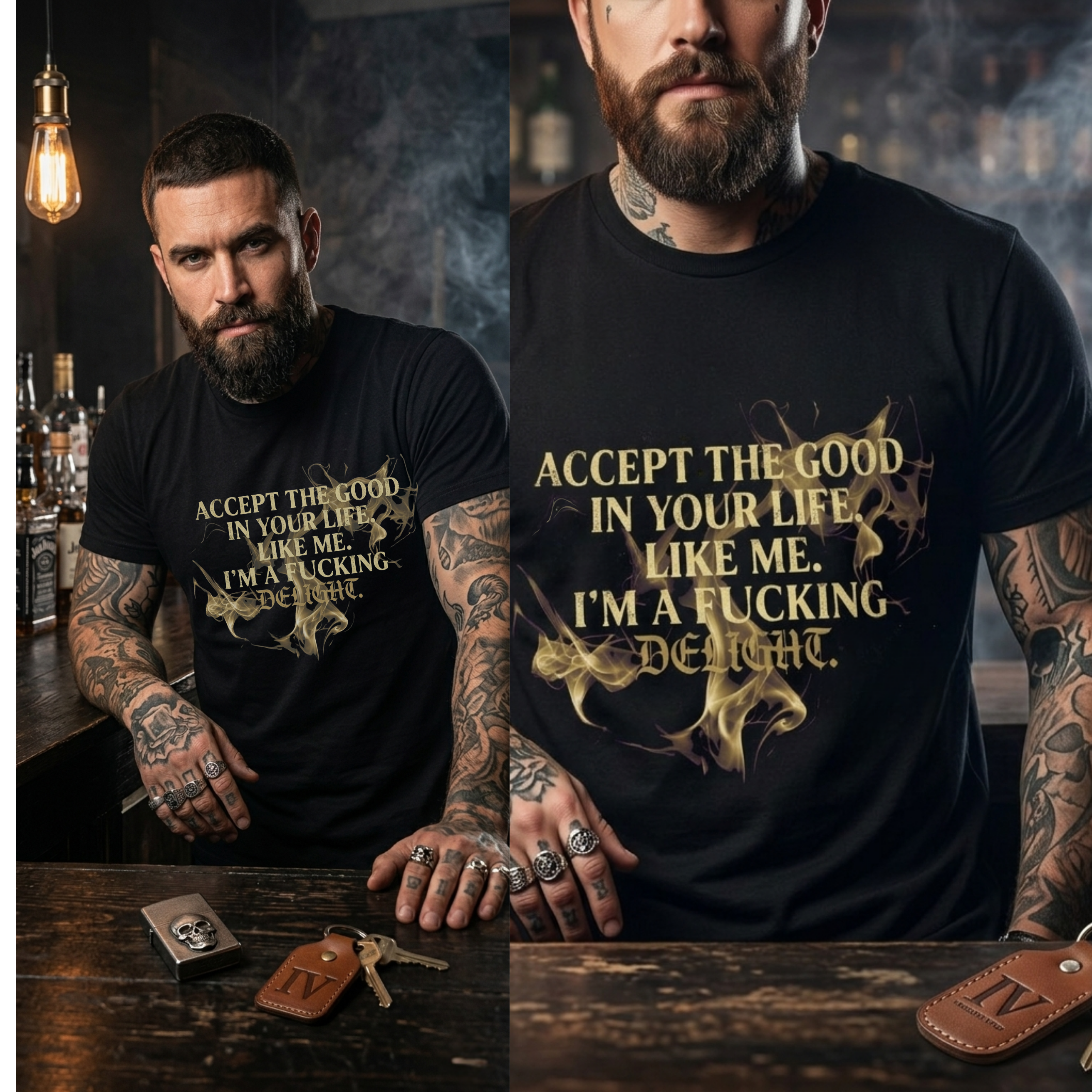 F*cking Delight (Raw Ed.) – Limited Distressed Gold Funny Sarcastic Tee
