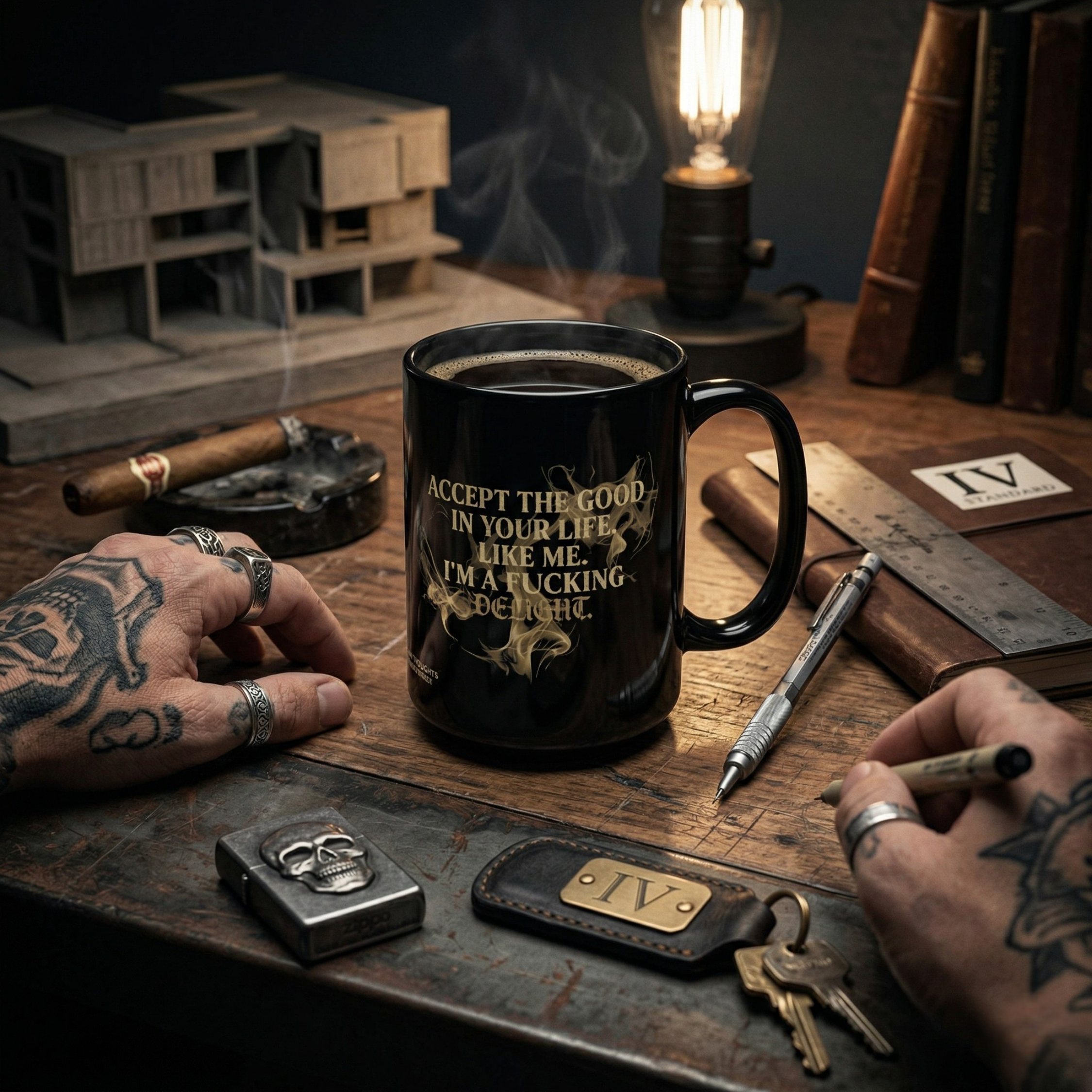 I'm a Fucking Delight – Black Glossy Mug | Ugly Thoughts Flagship