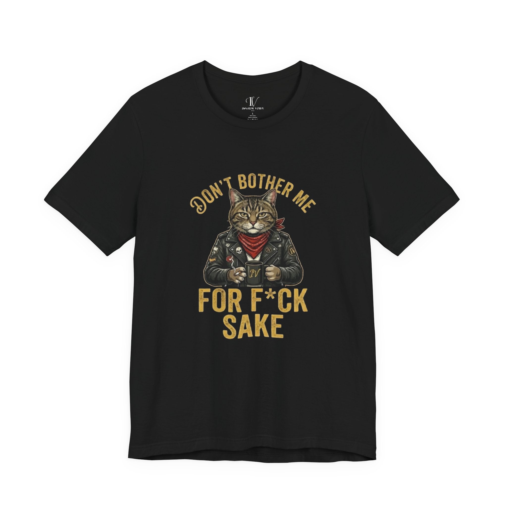 Biker Cat "For F*ck Sake" Tee – Sarcastic Graphic T-Shirt