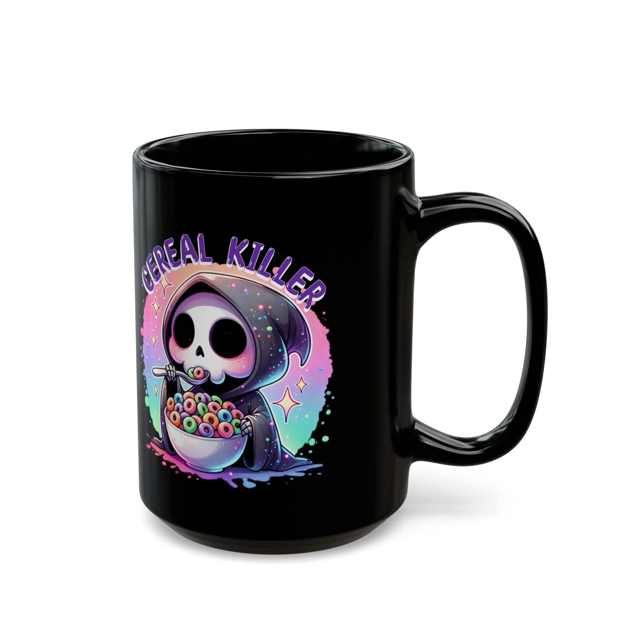 Cereal Killer Black Ceramic Mug – Sarcastic Morning Coffee Cup | 11oz, 15oz